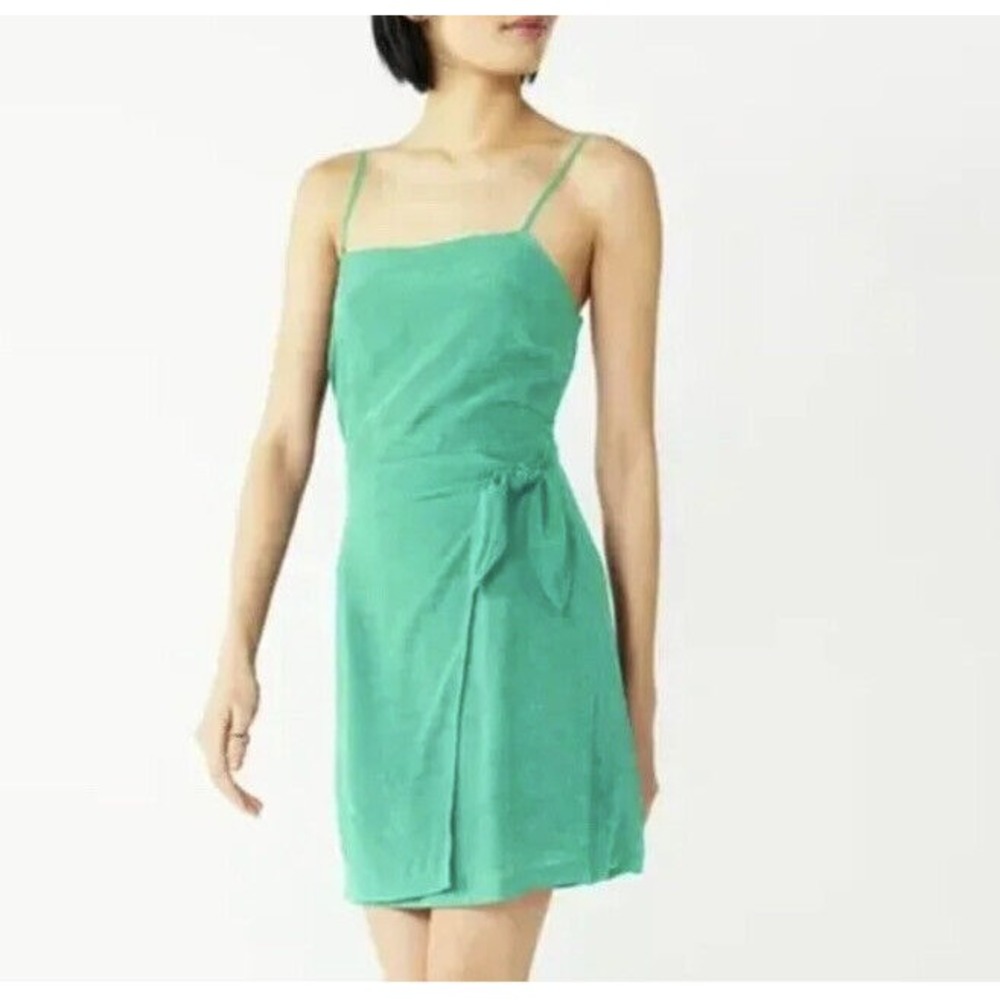 Women's‎ Nine West Side-Tie Faux Wrap Mini Dress Adjustable Straps Size 1X Green